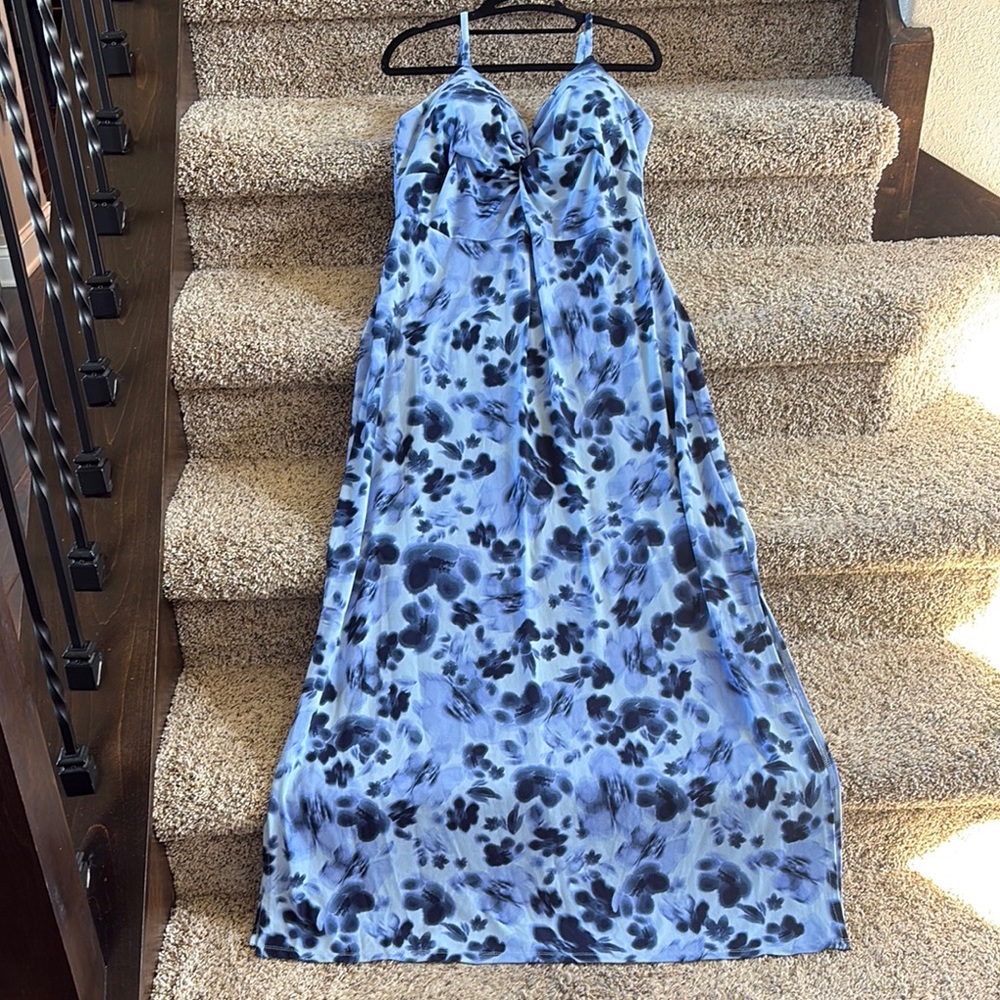 No Boundaries Blue Spaghetti Strap Maxi Dress